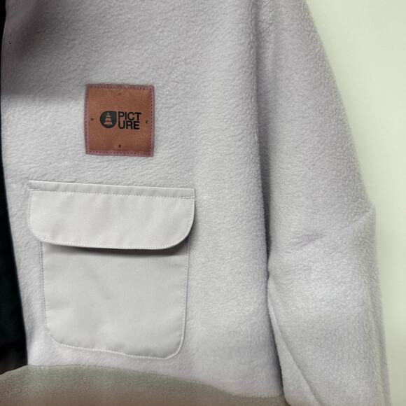 Picture Organic Arcca 1/4 Snap Fleece Sweatshirt Gray Lavender Womens Size Large - Picture 5 of 12